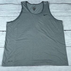 EUC Nike Dri-Fit Light Weight Striped Tank, Grey, Size XL